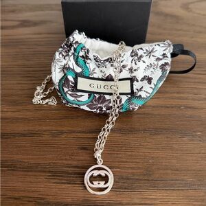 Gucci Silver GG Logo Necklace